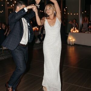 White Beaded, Low Back Gown